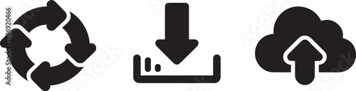 Circular Arrows Rotation Concept for Refresh or Reload Purpose Icon Vector Illustration Flat Design 110 Characters