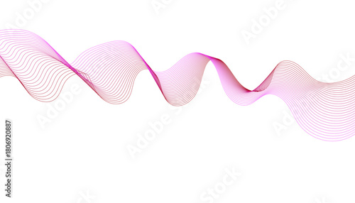 continuous, dimensional sine wave pattern, wavy thread motif in bright magenta.