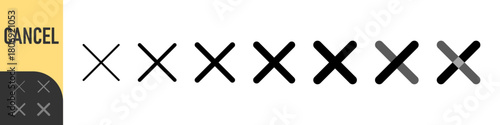 Cancel icon set. Ban sign vector illustration. Close symbol isolated on transparent background