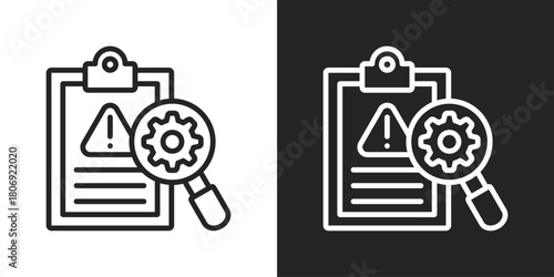 Incident Icon In Line Version On Black And White Background