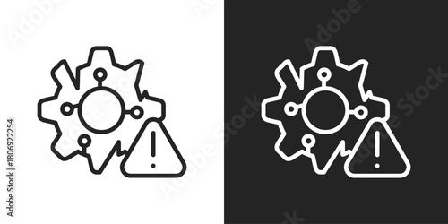 Failures Icon In Line Version On Black And White Background