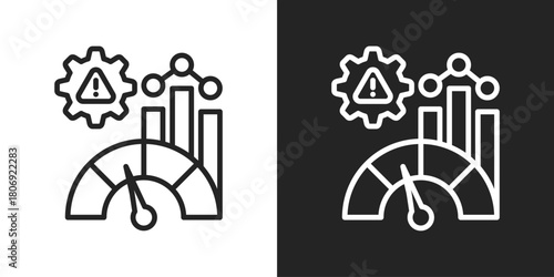 Metrics Icon In Line Version On Black And White Background