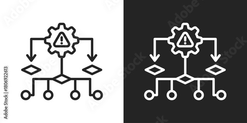 Algorithms Icon In Line Version On Black And White Background