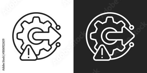 Outputs Icon In Line Version On Black And White Background