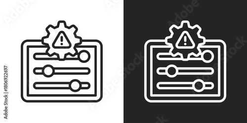 Adjustments Icon In Line Version On Black And White Background