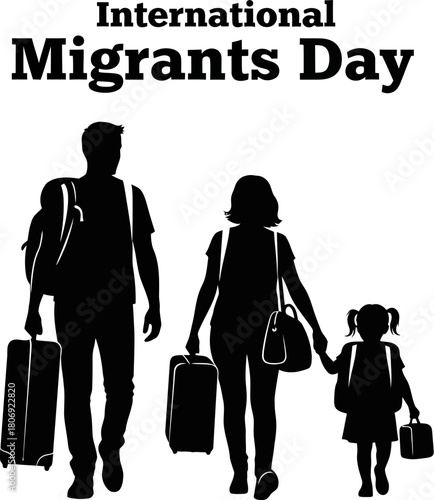 Mark international migrants day with this image of a family with luggage