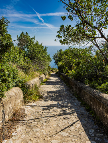 Gaeta, Latina, Lazio, Italy. Mount Orlando, which sits above the ancient medieval city, offers spectacular sea views and numerous archaeological remains.