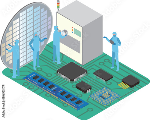 半導体製造業のイメージイラスト