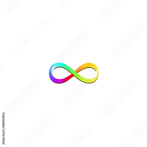 Vibrant Rainbow Gradient Infinity Symbol Vector Icon on White Background Representing Eternity, Limitless Possibilities, and Concepts