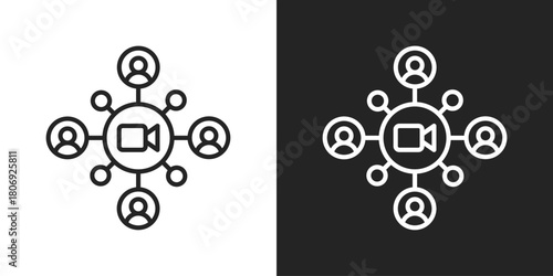 Virality Icon In Line Version On Black And White Background