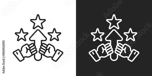 Competition Icon In Line Version On Black And White Background