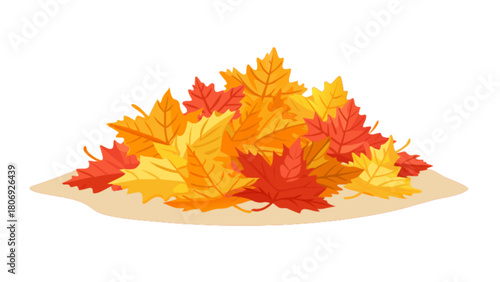 Autumn leaves pile vector illustration for fall season october and november seasonal design and decor art
