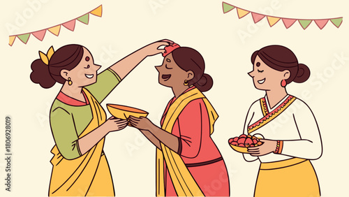 Indian haldi ceremony celebration illustration for wedding event and festive occasion design vector art