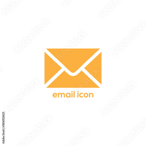 Minimalist orange email envelope icon vector illustration for web communication interface contact symbol and digital message concept on white


