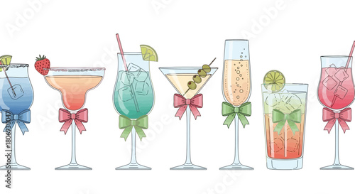 Festive Cocktail Collection A Colorful Array of Refreshing Drinks for Celebrations and Special Occasions