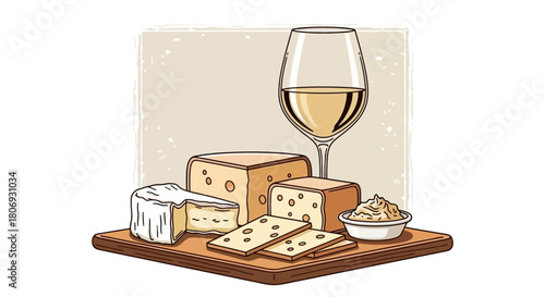 Assortment of Cheese and Wine A Delicious Pairing for Any Occasion or Celebration