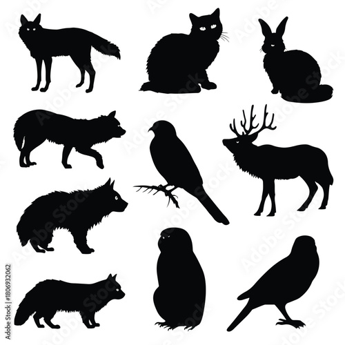 animal silhouette set
