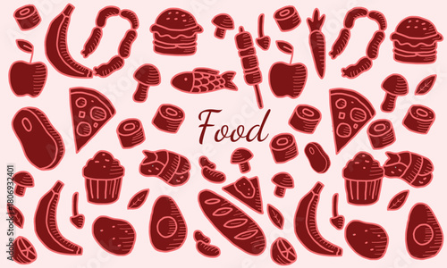 Hand drawn chalk food illustrations. Mediterranean dinner. Wine, champagne tower, charcuterie drawings for wedding invitations, menus, parties. Vector illustration La dolce vita italian sketch style
