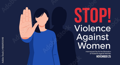 Stop Violence Against Women: Strong visual advocating for safety, awareness, and support for the International Day