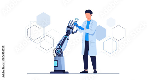 Innovative robotic arm creation by dedicated scientist and technological development