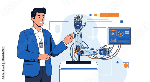 Innovative robotic arm showcased by engineer, highlighting advancements in prosthetic limb