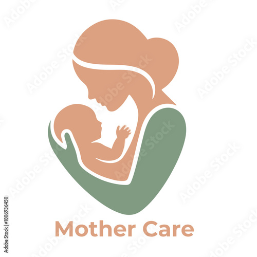 Mom And Baby Logo , Baby Care Logo Design Concept Template 