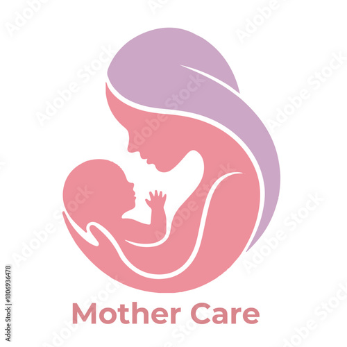 Mom And Baby Logo , Baby Care Logo Design Concept Template 