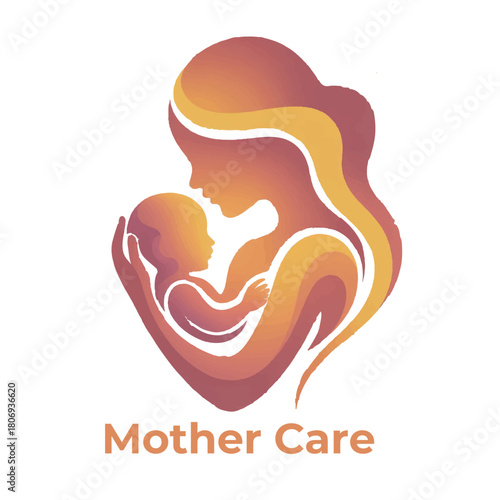 Mom And Baby Logo , Baby Care Logo Design Concept Template 