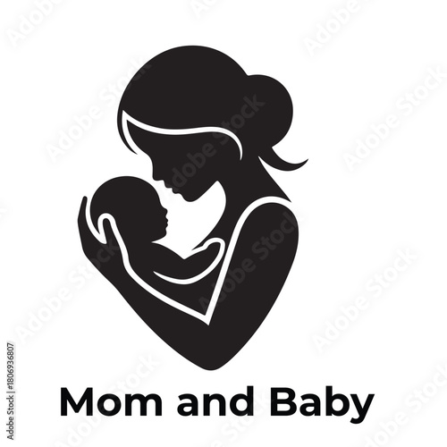 Mom And Baby Logo , Baby Care Logo Design Concept Template 