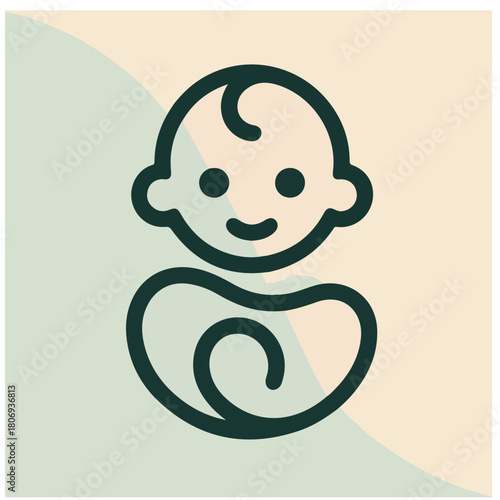 Mother and baby logo vector symbol