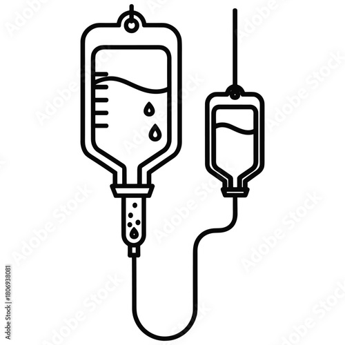 Medical intravenous drip illustration for healthcare and hospitals
