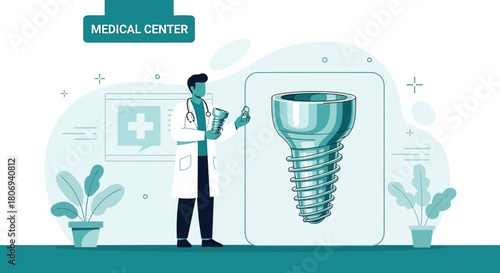 Dental implant consultation by healthcare provider ensuring successful oral rehabilitation