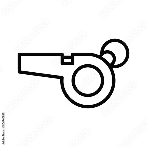 Whistle line icon for sport, referee, signal, and alert symbol