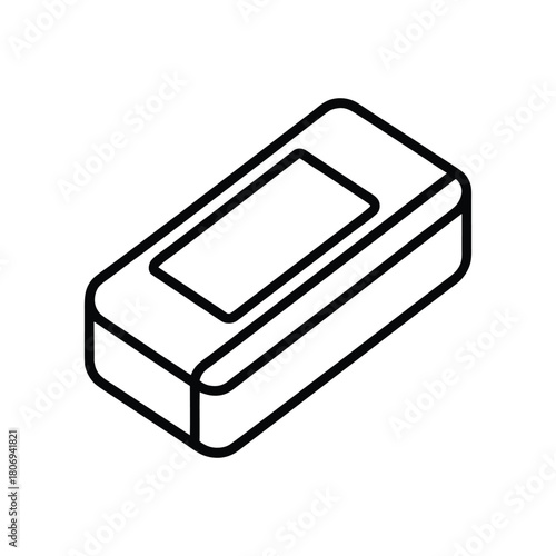 Simple Eraser Line Art Icon. Outline Vector Icon of an Eraser. 