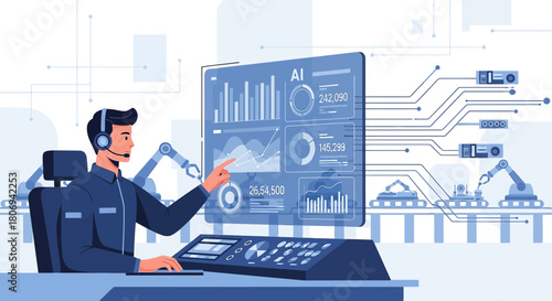 Factory automation system monitoring with operator using artificial intelligence interface