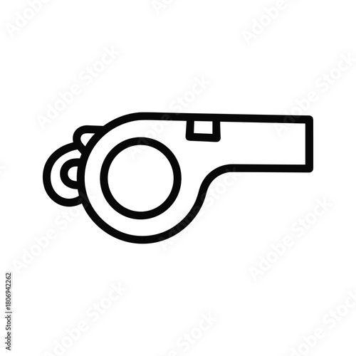 Outline icon of a referee or coach's whistle for sports and signal