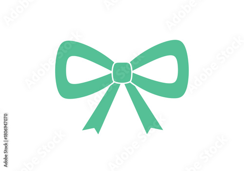 green bow isolated on white