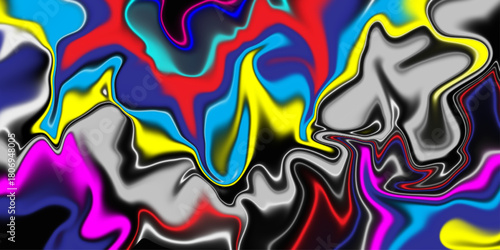 Abstract fractal pattern. Multicolored marble texture. Colorful abstract marble background. Hand Painted Background With Mixed Liquid Orange Blue Paints. Abstract Fluid Acrylic Painting. 
