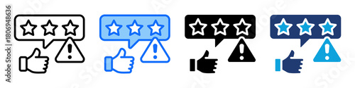 Risk Rating Icon Set Multi Style Vector Illustration