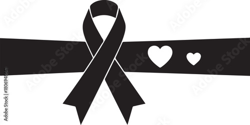 World aids day awareness red ribbon symbol with hearts against