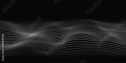 Abstract digital wave of particles. Futuristic point wave. Technology background vector. Vector illustration