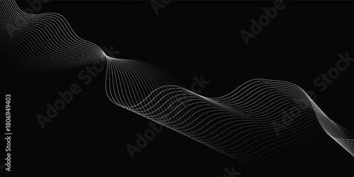 Abstract digital wave of particles. Futuristic point wave. Technology background vector. Vector illustration