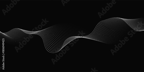 Abstract digital wave of particles. Futuristic point wave. Technology background vector. Vector illustration