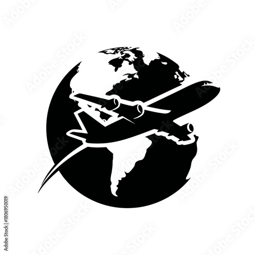 Airplane flying around the world (1)