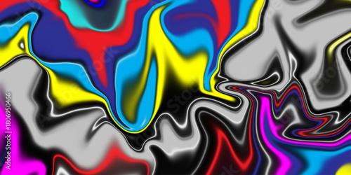 Abstract fractal pattern. Multicolored marble texture. Colorful abstract marble background. Hand Painted Background With Mixed Liquid Orange Blue Paints. Abstract Fluid Acrylic Painting. 
