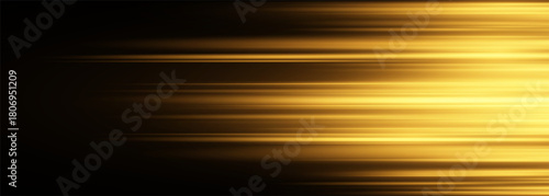 Black and yellow modern abstract background with glowing movement and high-speed light effect. Vector illustration