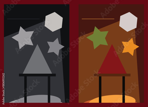 Abstract geometric background in black and brown theme. This picture inspiration from cocoa, chocolate, geometric and sportlight.