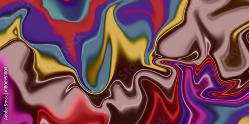 Abstract fractal pattern. Multicolored marble texture. Colorful abstract marble background. Hand Painted Background With Mixed Liquid Orange Blue Paints. Abstract Fluid Acrylic Painting. 
