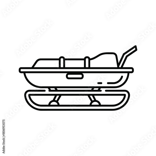 Bobsled icon representing a winter sport vehicle for competition and recreation, perfect for seasonal designs.