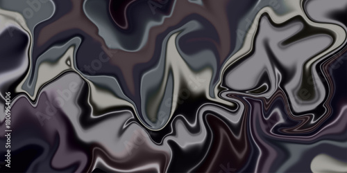 Beautiful drawing with the divorces and wavy lines in gray tones. Silver liquid texture. Abstract black, gray marble . Acrylic Pour Color Liquid marble abstract surfaces Design.